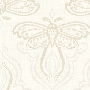 Textured Moth Damask Beige - XL