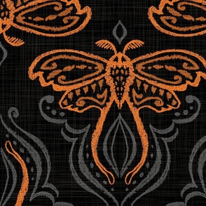 Textured Moth Damask Halloween - XL