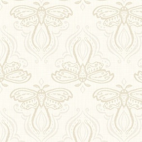 Textured Moth Damask Beige