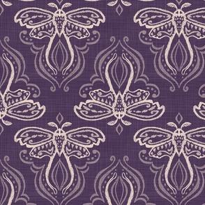 Textured Moth Damask Blush on Plum