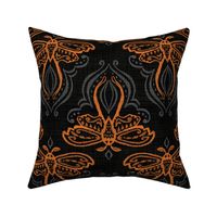 Textured Moth Damask Halloween