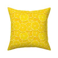 Lemon  Citrus 3 inch Fruit Slices in a Zesty Repeat Pattern