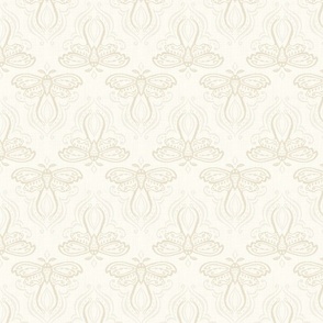 Textured Moth Damask Beige - Med