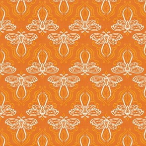 Textured Moth Damask Orange - Med