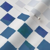 Cut Paper Variegated Checks Downpour and White Medium