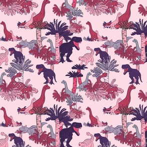 Jurassic Wonderland in pink - medium