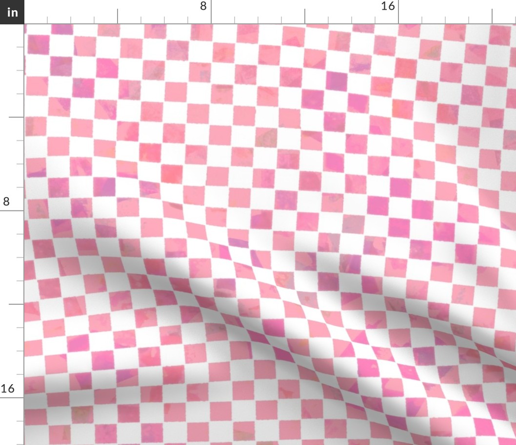 Cut Paper Variegated Checks Ispahan and White