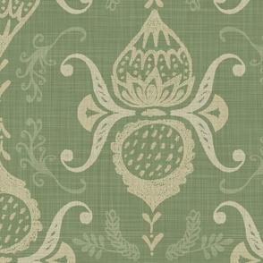 Garden Delights Damask Sage Green - XL