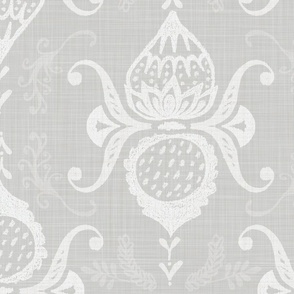 Garden Delights Damask Pale Gray - XL