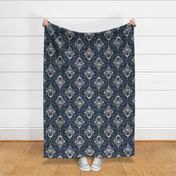 Garden Delights Damask Navy