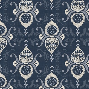 Garden Delights Damask Navy