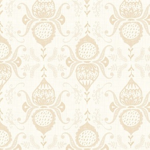 Garden Delights Damask Warm Beige