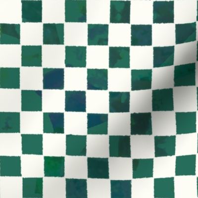 Cut Paper Variegated Checks Malachite and Natural Medium 