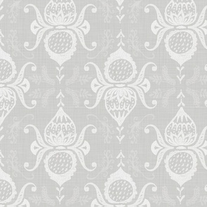 Garden Delights Damask Pale Gray