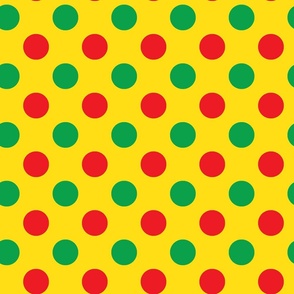 Polka Dots Green Red Yellow