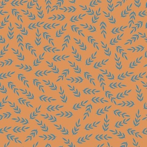 Delicate leaves // Normal Scale // Mustard Background // Bohemian Chic // Branch Leaves // Garden Vibe