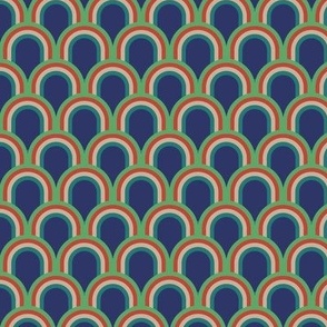  Retro Geometric // Normal Scale // Colourful Acr Mood Navy Background