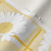 Linen Check with Daisies