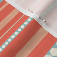  Coastal Chic Octopus Stripes - Horizontal - Coral Orange and Pastel Salmon