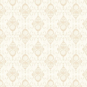 Garden Delights Damask Warm Beige - Med