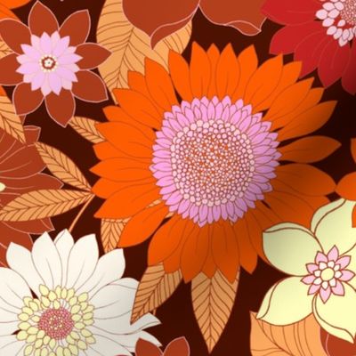 large retro floral (browns)