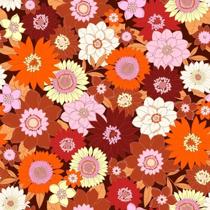 large retro floral (browns)