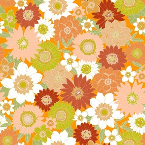 large retro floral (browns greens)
