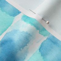 loose watercolor check pattern - turquoise and blue