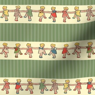 HORIZONTAL STRIPE LARGE - PAPER DOLL COLLECTION (GREEN)