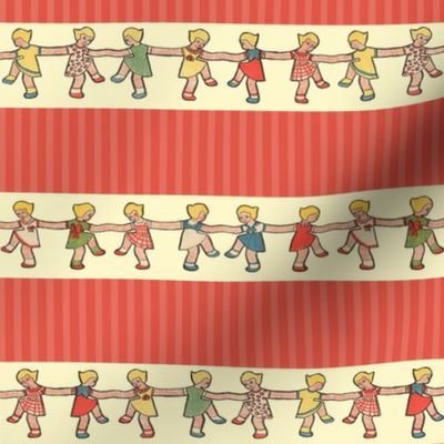 HORIZONTAL STRIPE LARGE - PAPER DOLL COLLECTION (RED)