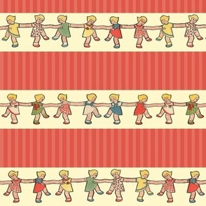 HORIZONTAL STRIPE LARGE - PAPER DOLL COLLECTION (RED)