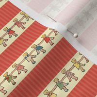 HORIZONTAL STRIPE SMALL - PAPER DOLL COLLECTION (RED)