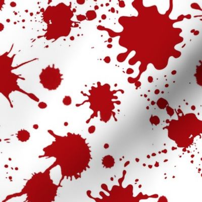 Large Scale Blood Splatter Drops Red on White