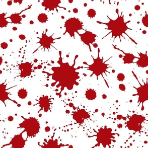 Large Scale Blood Splatter Drops Red on White