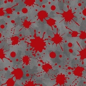 Medium Scale Blood Splatter Drops Red on Grey Grunge