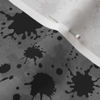 Medium Scale Blood Splatter Drops Black on Grey Grunge