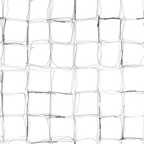 loosely sketched fineliner check pattern - black and white lines