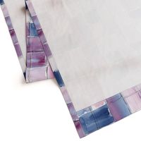 loose watercolor check pattern - violet and purple with linework