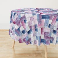 loose watercolor check pattern - violet and purple with linework