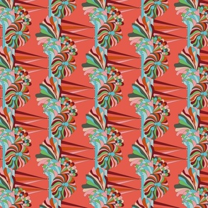 Bright and cheerful retro style pattern evokes disco party vibes