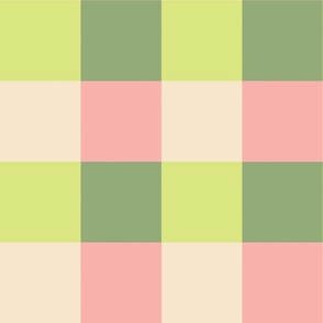 Cheerful checks in pink and green