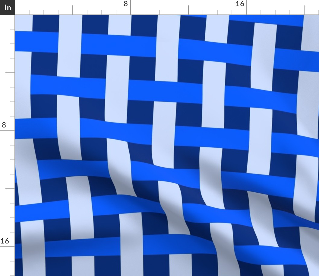 Basketweave Checks Cobalt Large