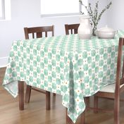 Cheery Checkered Garden / Flowers / Blue Green / Medium