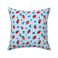 Strawberry Blueberry Gingham small - blue