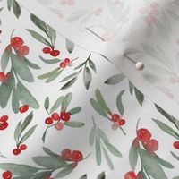 Watercolor Mistletoe  (Snow), Holiday, Christmas, by Lindsay Potter Creative