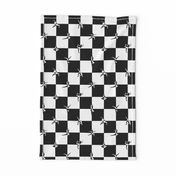 Black and White Checkerboard Check with Yoga Poses