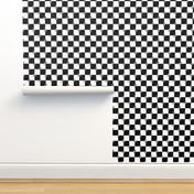 Black and White Checkerboard Check with Yoga Poses