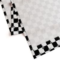 Black and White Checkerboard Check with Yoga Poses