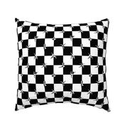 Black and White Checkerboard Check with Yoga Poses