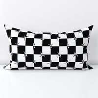 Black and White Checkerboard Check with Yoga Poses